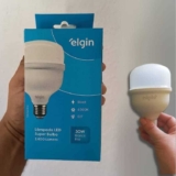 Lâmpada Super Bulbo LED T 30W 6500K Elgin Bivolt Luz Branca Fria