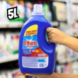 Lava-Roupas líquido roupas brancas e coloridas Limpeza Total 5L embalagem econômica brilhante