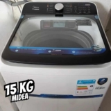 Lavadora de Roupas Midea 15kg Cesto Inox Branca Wave Agitator