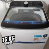 Lavadora de Roupas Midea 15kg Cesto Inox Branca Wave Agitator