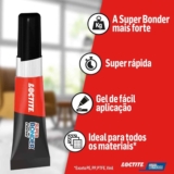 Loctite Super Bonder Power Gel, Cola Transparente com Fórmula Especial Flexível, Super Forte, Supercola Para Todos os Tipos de Materiais, 1x2g