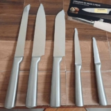 LUMAI Original Conjunto de 5 Facas Grandes de Cozinha Zurich Robusto em Aço Inoxidável 3CR13 com Lâminas Inteiriças – Forja Prolongada para Robustez, Anti ferrugem, Ultra Afiadas e Precisão Suíça