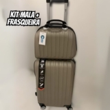 Mala De Bordo + Frasqueira Viagem Rodinhas 360° Abs Tam. P