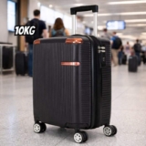 Mala De Viagem De Bordo 360o Pequena De Mão 10kg C/ Segredo Cor Preto Listras 2080