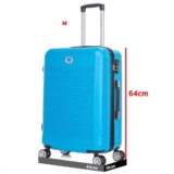 Mala Media De viagem Azul Santino Resistente e Leve Rodas 360° Giratória Bloqueio TSA