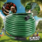 Mangueira Jardim Trançada 30 Metros Não Dobra Com Esguicho Cor Verde