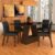 Mesa Com 4 Cadeiras Nápoles 1,36 Imbuia/preto/preto – Móveis Arapongas – MOVEIS ARAPONGAS