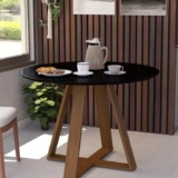 Mesa De Jantar 4 Lugares Tampo Mdf 90cm Base Madeira Maciça