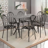 Mesa de Jantar 6 Cadeiras Retangular Preta – Artefamol America Bruna