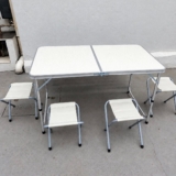Mesa Dobrável Portátil Alumínio 120x60cm 4 Banquetas Zelt