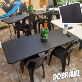 Mesa Dobrável Vira Maleta Com Alça Portátil 1.80m, Portátil, Mulltx, Preto