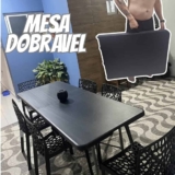 Mesa Dobrável Vira Maleta Com Alça Portátil Preta 1,80m Ntk Cor Preto