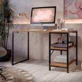 Mesa Escrivaninha Star Home Office Industrial Com Prateleira Para Sala De Escritório E Quarto De Estudos Cor Canela