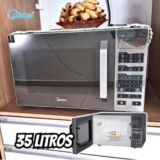 Micro-ondas 35l Prata Porta Espelhada Grill Smartplate Midea