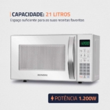 Micro-Ondas, Mondial, Branco, 1200W, 110V 21 Litros