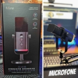Microfone para jogos FIFINE XLR/USB para streaming de podcasting, microfone RGB para computador PC,com botão ganho,conector monitoramento,para jogadores para gravação de vídeo – AM8 branco