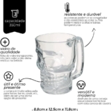 Mimo Style Caneca de Chopp em Formato de Caveira, Vidro Transparente 350 ml. Clássica, Moderna e Durável. Ideal Para Chopp, Cerveja e Outros Tipos de Bebidas, Pode ir à Máquina de Lava-Louças