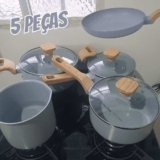 Mimo Style, Conjunto de 5 Panelas com Tampa de Vidro Temperado Pratic Cook Grafite