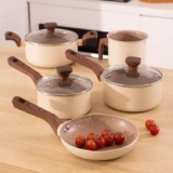 Mimo Style Jogo de 5 Panelas Alumínio Indução Pratic Cook Crema