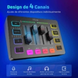 Mixer de Áudio Fifine Ampligame SC3 Cupom