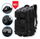 Mochila Sou Mais Preço Assault Militar Escolar 40L Preta Compartimento Notebook
