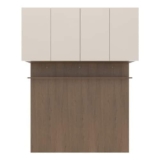 Módulo Ponte 140 Bartira Lugano com 4 Portas e 2 Prateleiras Casal – Avelã/Capuccino