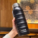 MODUS Garrafa de Água Térmica Esportiva Academia Isolada a Vácuo Aço Inox 1000ML (Preto)