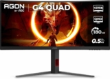 Monitor Gamer Curvo AOC AGON QUAD 34″ Ultrawide WQHD 180Hz 0,5ms Base Ajustável U34G4C