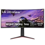 Monitor Gamer Curvo LG UltraGear 34″, 2K WQHD, UltraWide, 160Hz, 1ms, FreeSync Premium, HDR10, Som Integrado – 34GP63A-B