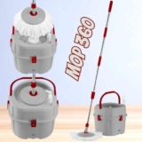 Mop 360 Balde 3 em 1 de 15L Dispenser de Sabão, Centrífuga e 1 Refil Up Home – UD262
