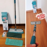 Mop Plano 3 EM 1, Limpeza Pesada, Úmida e Tira Pó, MOP0617, Flash Limp, Inox e verde
