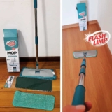 Mop Plano 3 EM 1, Limpeza Pesada, Úmida e Tira Pó, MOP0617, Flash Limp, Inox e verde