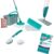 Mop Spray com 2 Refis + Mop Fit Giratório 3 em 1 com Esponja Multiuso + Conjunto de Esponja e Escova com Dispenser e 3 Panos Mulituso – Fun Clean