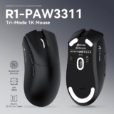 Mouse Gamer sem Fio Attack Shark R1 Ultraleve e design Ergonômico, Tri-Mode, 18.000 DPI, Sensor Óptico PAW3311, 6 Botões – Preto