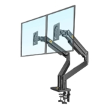 NB North Bayou Monitor duplo, 55,8 cm a 81,9 cm, suporte giratório de movimento total ultra amplo com mola a gás, capacidade de carga de 4,4 a 15 kg cada suporte ajustável de altura G35