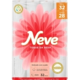 Neve Papel Higiênico Toque de Seda Folha Dupla, 30m, Leve 32 Pague 28 Rolos