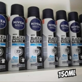 NIVEA MEN Desodorante Masculino Antitranspirante Aerossol Black & White INVISIBLE Fresh 150ml