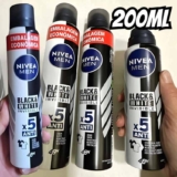 NIVEA MEN Desodorante Masculino Antitranspirante Aerossol Black & White Invisible Original 200ml – Protege por 72h e evita manchas nas roupas