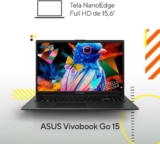 Notebook ASUS VivoBook Go 15, AMD RYZEN 3 7320U, 4 GB, 128 GB SSD, KeepOS, Tela 15,6″ FHD, Mixed Black – E1504FA-NJ1291