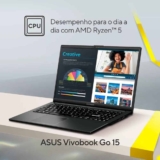Notebook Asus Vivobook Go 15 E1504fa Amd Ryzen 5 7520u 4gb Ram 256gb Ssd Linux Keepos Tela 15,6 Fhd Black – Nj1287