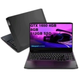 Notebook Gamer Lenovo Ideapad 3i 5 15.6 FHD I5-11300H 512GB SSD 8GB GTX 1650 4GB Linux Preto – 82MGS00200