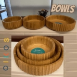 Oikos – Kit 3 Bowls Canelados de Bambu
