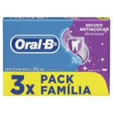 Oral-B Creme Dental Escudo Anti Açúcar Tradicional – 3 unidades de 70g cada
