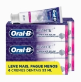Oral-B Pasta de Dente 3D White Brilliant Fresh, Clareador Avançado com Micropartículas Clareadoras, Elimina até 80% das manchas superficiais 53 ml, 6 Unidades