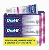 Oral-B Pasta de Dente 3D White Brilliant Fresh, Clareador Avançado com Micropartículas Clareadoras, Elimina até 80% das manchas superficiais 53 ml, 6 Unidades
