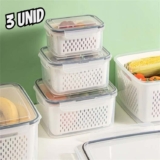 Organizador Geladeira Alimentos Frutas Verduras Kit Com 3