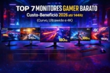Os 7 Melhores Monitores Gamer Custo-Benefício em 2026: Modelos Baratos até 144Hz, 180Hz, 240Hz, Curvo, Ultrawide e 4K