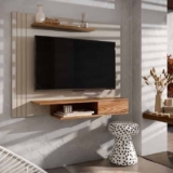 Painel Para TVs de Até 43 Polegadas Otto com Prateleiras – Off White com Cumarú – Gaio e Cia