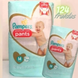 Pampers Premium Care Pants Fralda Tamanho M 124 Unidades, Fácil de Vestir