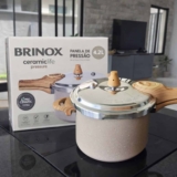 Panela De Pressão Ceramic Life Pressure 4,2l Areia Brinox